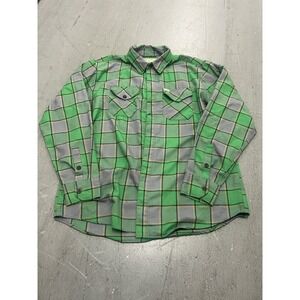 Dixxon Flannel The Auld Pub Shirt Green Plaid D-Tech St Patricks Day Irish Sz L